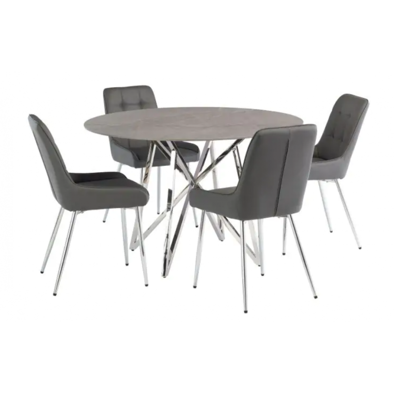 WOF Archer Grey PU Dining Chair